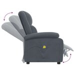 vidaXL Fauteuil de massage Gris foncé velours