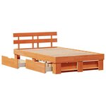 vidaXL Cadre de lit Marron cire 120 x 200 cm Bois massif en pin