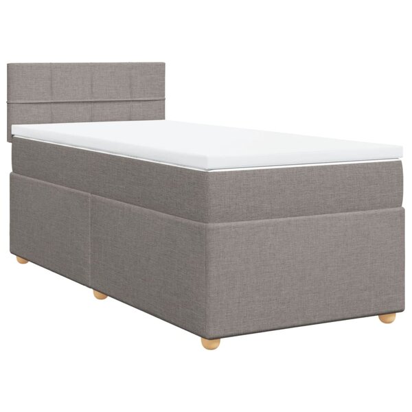 vidaXL Sommier à lattes de lit avec matelas Taupe 90x200 cm Tissu
