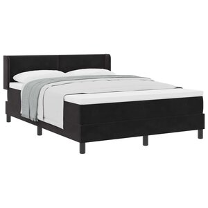 vidaXL Lit à ressorts avec matelas Noir 200 x 140 cm Polyester