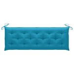 vidaXL Banc de jardin avec coussin bleu clair 150 cm Teck massif