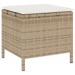 vidaXL Ensemble de Salle à Manger de Jardin 3 Pièces avec Coussins Beige Rattan Synthétique Acacia