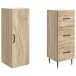 vidaXL Ensemble de Meubles 2 Pièces Chêne Sonoma 33 x 34 5 x 90 cm