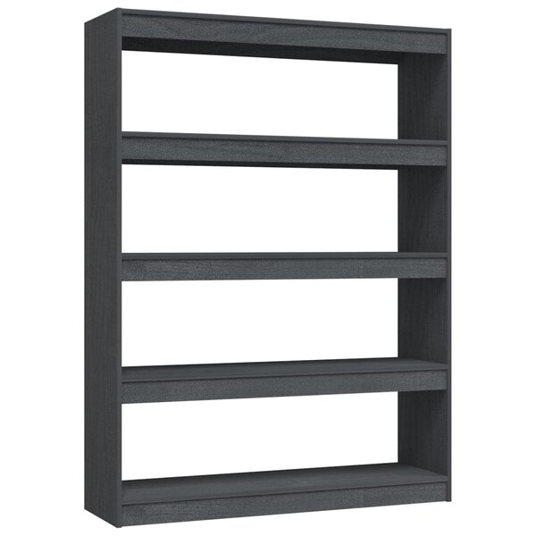 vidaXL Bibliothèque/Séparateur de pièce Gris 100x30x135 5cm Pin massif