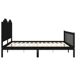 vidaXL Cadre de lit avec tête de lit noir 200x200 cm bois massif
