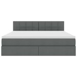 vidaXL Lit avec rangement et matelas Gris foncé 180 x 200 cm