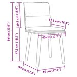 vidaXL Chaises à manger lot de 2 gris clair tissu