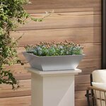 vidaXL Cache-pot de jardin Argent 50 x 50 x 15 cm Acier galvanisé