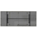 vidaXL Table de jardin avec dessus en verre gris résine tressée