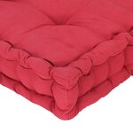 vidaXL Coussins de plancher de palette 2 Pièces Coton Bordeaux