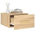 vidaXL Table de chevet murale chêne sonoma 35x35x20 cm