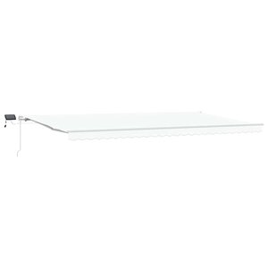 vidaXL Auvent Rétractable avec Blanc 600 ×350 cm tissu
