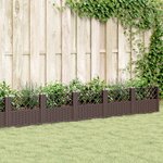 vidaXL Jardinière avec piquets marron 363 5x43 5x43 5 cm PP