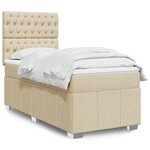 vidaXL Sommier à lattes de lit avec matelas Crème 80x200 cm Tissu