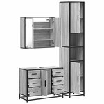 vidaXL Ensemble de meubles de salle de bain 3 Pièces Sonoma gris