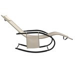 vidaXL Chaises longues à bascule lot de 2 crème acier et textilène