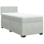 vidaXL Sommier à lattes de lit et matelas Gris clair 90x200 cm Velours