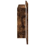 vidaXL Armoire à miroir à LED de bain chêne fumé 90x12x45 cm acrylique