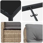 vidaXL Ensemble de salle à manger de jardin 7 pièces avec coussins beige en poly rattan