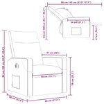 vidaXL Fauteuil inclinable électrique Crème Tissu