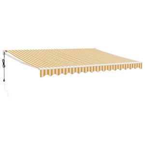 vidaXL Auvent rétractable automatique jaune et blanc 4 5x3 m