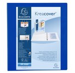 Classeur PP personnalisable Kreacover - 2 anneaux en D 40mm - A4 maxi  bleu x 10 EXACOMPTA