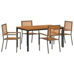 Ensemble de Salle à Manger de Jardin 5 Pièces en Poly Rattan Gris Acacia vidaXL