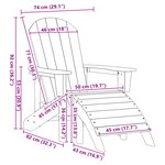 Chaises Adirondack vidaXL avec repose-pieds 2 Pièces Blanc HDPE