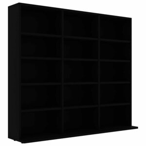vidaXL Armoire à CD Noir 100x23x89 5 cm Aggloméré