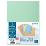 Paquet 100 chemises 1 rabat SUPER 160 - 24x32cm - Vert clair x 5 EXACOMPTA