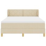 Lit Box Spring vidaXL avec Matelas - Crème  140x190 cm  Tissu