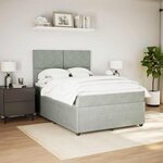 vidaXL Sommier à lattes de lit et matelas Gris clair 160x200cm Velours
