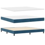 vidaXL Cadre de Lit avec Matelas Bleu Foncé 200x200 cm Velours