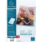 Sachets de 10 pochettes à coins PP lisse Cristal EXACOMPTA