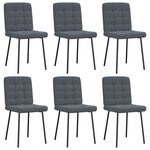 vidaXL Chaises à manger lot de 6 gris foncé velours