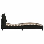 vidaXL Cadre de lit avec LED sans matelas noir 90x190 cm tissu