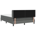 Lit à sommier tapissier vidaXL avec matelas gris foncé 160x200 cm tissu
