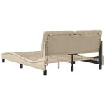 vidaXL Cadre de lit avec LED sans matelas crème 140x200 cm tissu