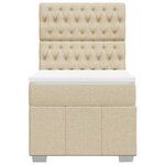 vidaXL Sommier à lattes de lit avec matelas Crème 80x200 cm Tissu