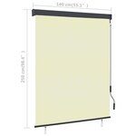 vidaXL Store roulant d'extérieur 140 x 250 cm Crème