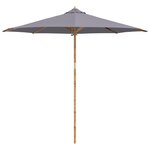 vidaXL Parasol de jardin Ø 270 x 260 cm Bambou Rond Gris foncé