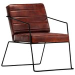 vidaXL Fauteuil Marron foncé Cuir véritable