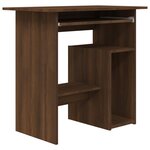 Bureau table poste de travail meuble d'ordinateur informatique étude chêne 80 x 45 x 74 cm bois d'ingénierie brun 02_0023624