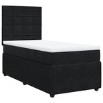 vidaXL Sommier à lattes de lit et matelas Noir 80x200 cm Velours