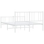 vidaXL Cadre de lit métal sans matelas et pied de lit blanc 140x190 cm