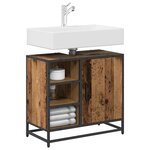 vidaXL Cabinet de salle de bain avec porte Bois Ancien 65 x 33 x 60 cm