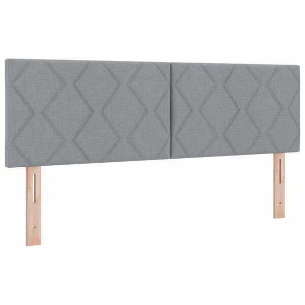 vidaXL Tête de lit LED Gris clair 160 cm tissu