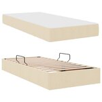 vidaXL Lit avec rangement et matelas Crème 90 x 200 cm Polyester