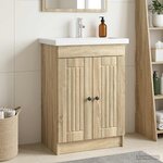 vidaXL Armoire sous évier de salle de bain Chêne Sonoma