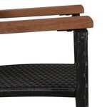 vidaXL Chaise d'extérieur 2 Pièces Résine tressée Noir